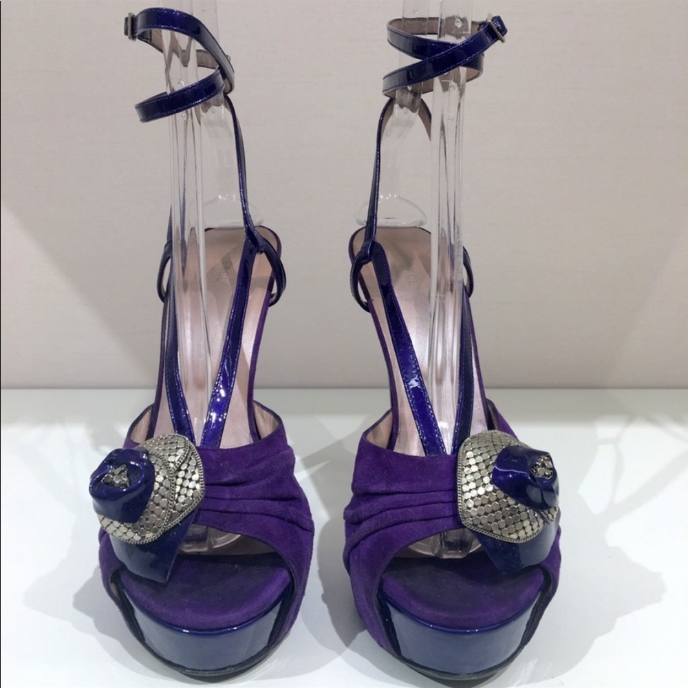COPY - Versace purple flower platforms